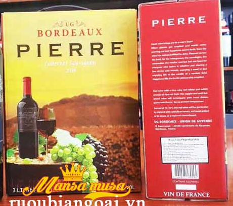 Rượu Vang Bịch Pháp Pierre Bordeaux