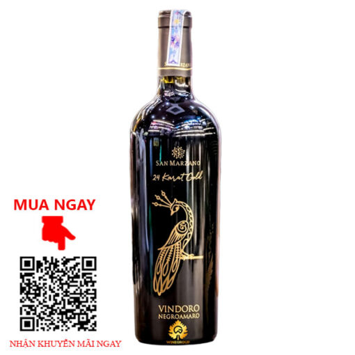Rượu Vang Ý Con Công Vindoro 24 Karat Gold
