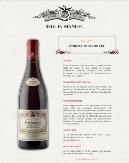 Rượu Vang Pháp Echezeaux Grand Cru Domaine Seguin-Manuel