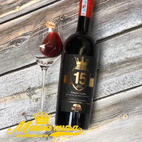 Rượu Vang Ý TrePini 15% Gran TRullo Primitivo Puglia DOC