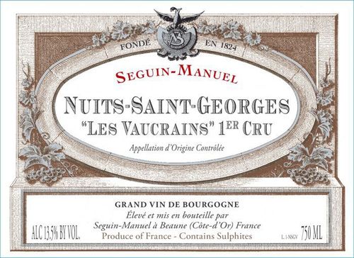 Rượu Vang Pháp Nuit Sanit Georges 1er Cru Les Vaucrains Domaine Seguin-Manuel 