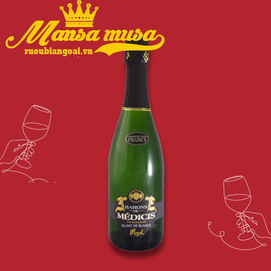 Rượu Sparkling Wine Medicis Demi Sec Blanc de Blanc