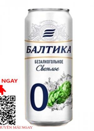 bia nga baltika 0% premium lager - lon 450ml