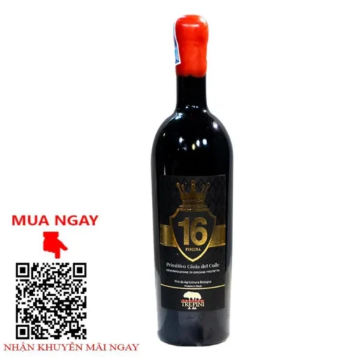 Rượu vang trepini 16% piscina primitivo gioia