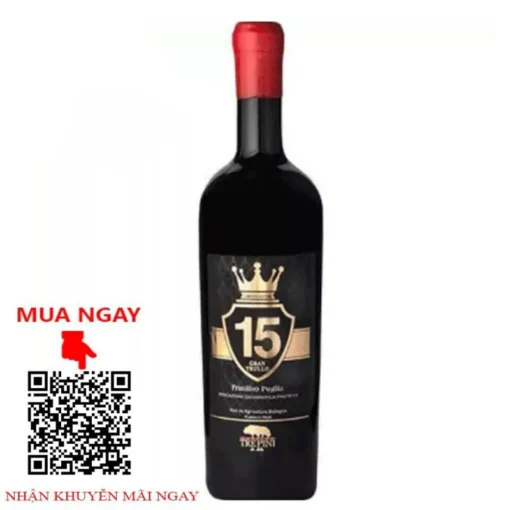 Rượu vang ý trepini 15% gran trullo primitivo