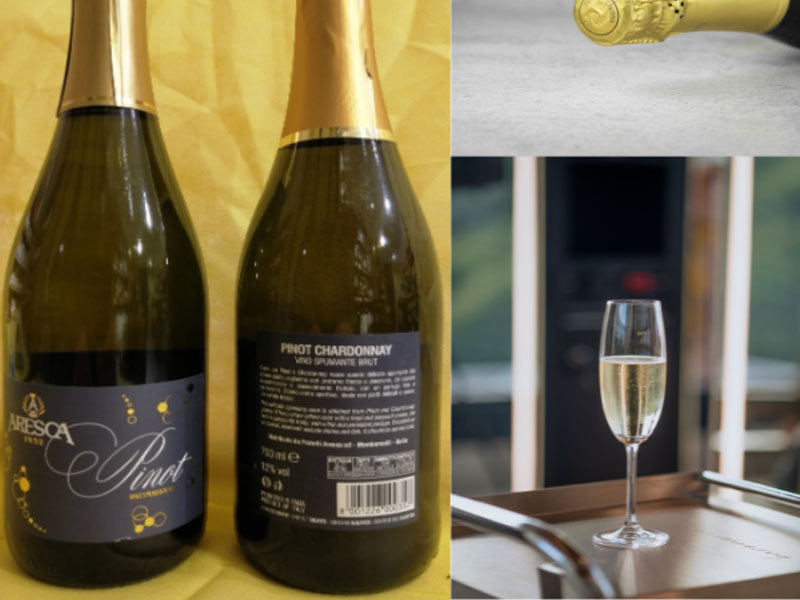 rượu vang sủi ý aresca pinot vino spumante brut