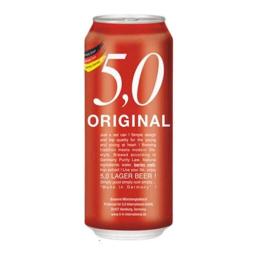 bia đức 5,0 original lager beer 5% – lon 500ml
