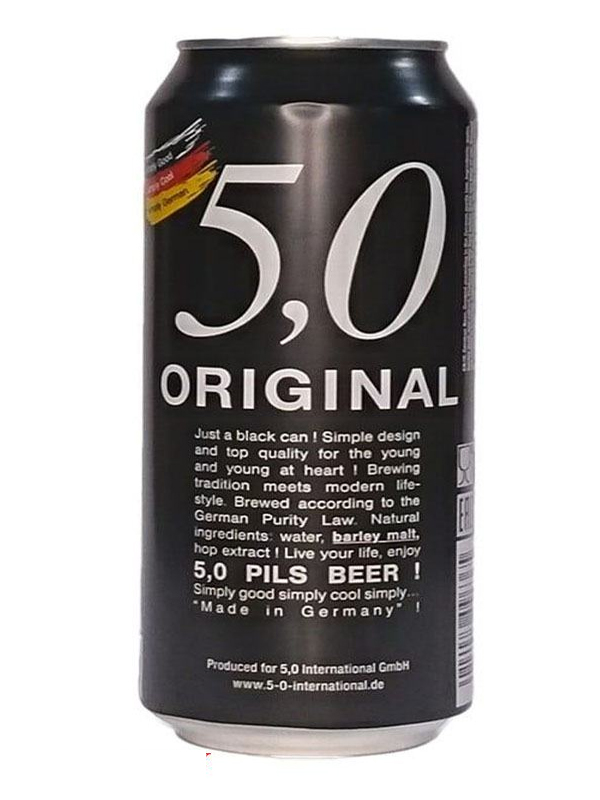 bia đức 5,0 original pils beer 5% – lon 500ml