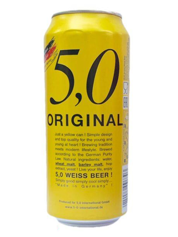 bia đức 5,0 original wheat beer 5% – lon 500ml