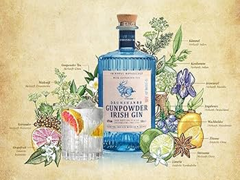 Nếm thử với đồ ăn kèm
Drumshanbo Gunpowder Irish Gin phù hợp để kết hợp với các món hải sản, sushi, hoặc các món ăn nhẹ như salad thảo mộc. Sự cân bằng của vị cay, vị ngọt và thảo mộc trong gin giúp làm nổi hương vị của các món ăn này.

Bằng cách thử các cách uống và các chế độ khác nhau, bạn có thể cảm nhận được hương vị phức hợp và tinh tế mà Drumshanbo Gunpowder Irish Gin mang lại.