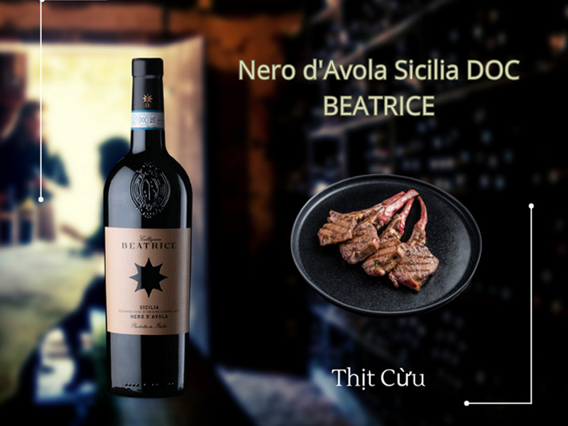 rượu vang beatrice nero d'avola sicilia doc