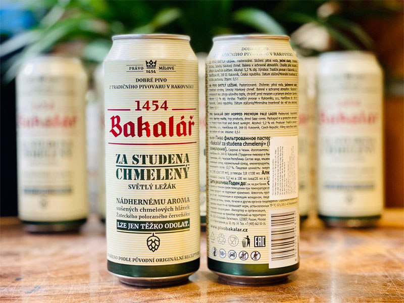 bia czech bakalar dry hopped lager 5.2% lon 500ml
