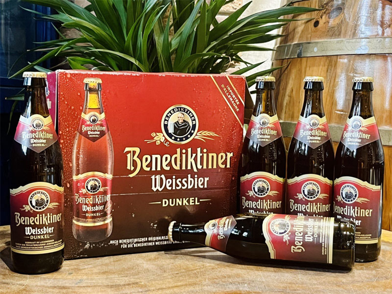 bia đức benediktiner weissbier dunkel 5.4% chai 500ml