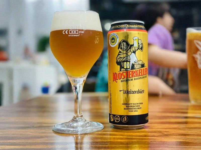 bia đức klosterkeller weizenbier 5.4% lon 500ml