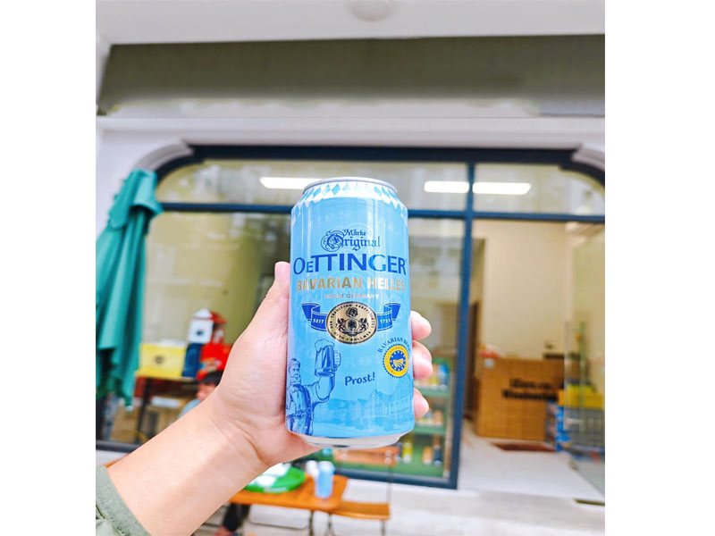 bia đức oettinger bavarian helles 4.7% lon 500ml