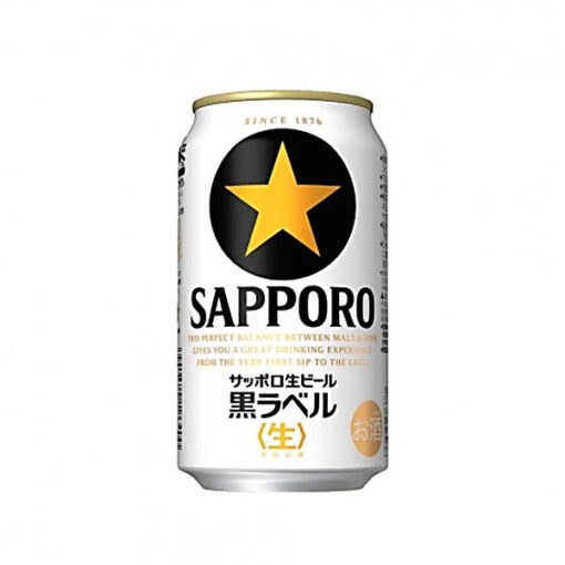Bia nhật sapporo nama black label 5,0%  lon 350ml