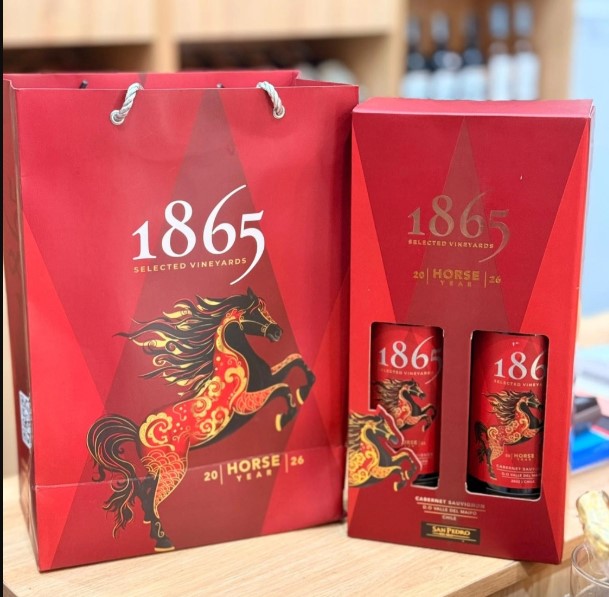 vang đỏ 1865 và các phiên bản hộp quà tết 2026