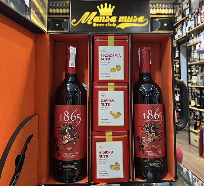 giỏ quà tết rượu vang sang trọng phố giảng võ cao cấp