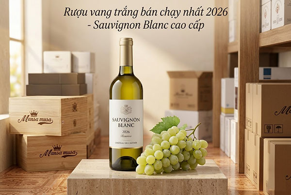 rượu vang trắng bán chạy nhất 2026 - sauvignon blanc cao cấp