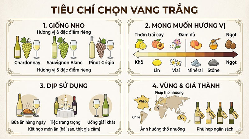 top 15 vang trắng ngon giá tốt, được ưa chuộng nhất 2026